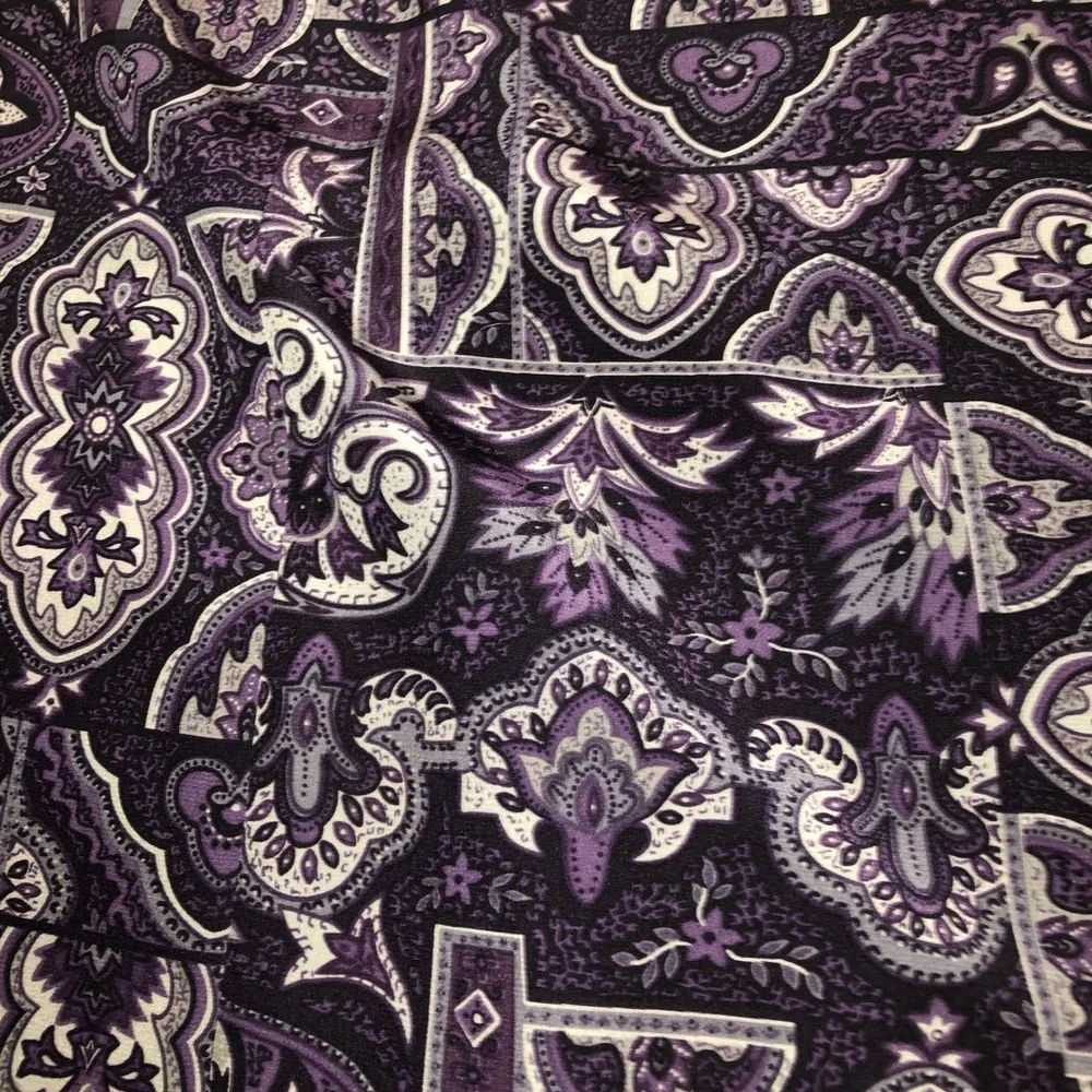 TALBOTS SIZE 14 PURPLE PATTEREN PAISLEY SKIRT FULLY LINED BACK SPLIT HEM EUC